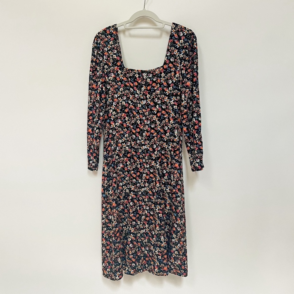 Long Sleeve Colorful Floral Midi Dress - Picture 4 of 13